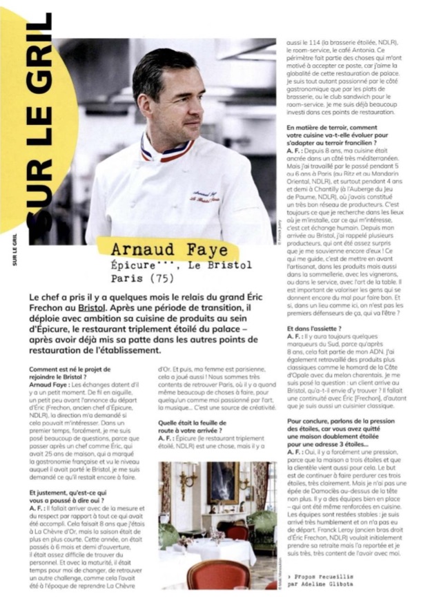Arnaud Faye dans LE CHEF Oct 2024