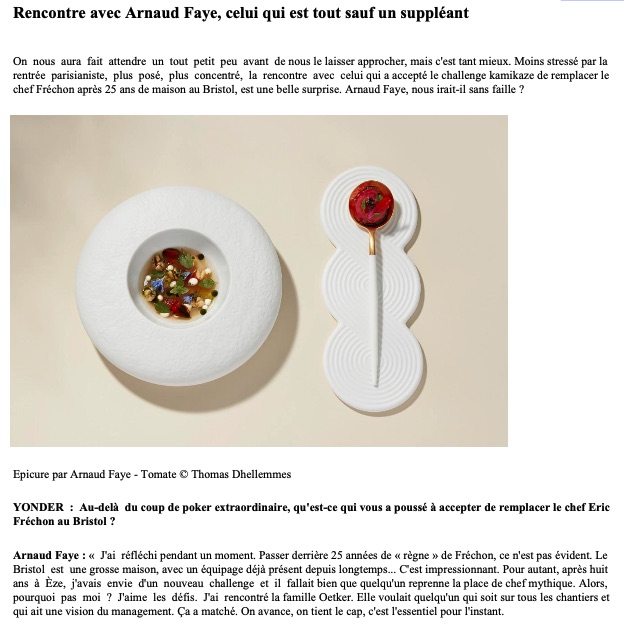 Arnaud Faye dans YONDER NOV 2024